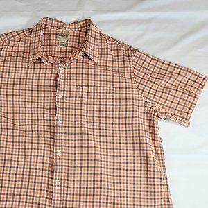 LL Bean Short Sleeve Seersucker Button Up, Size XL